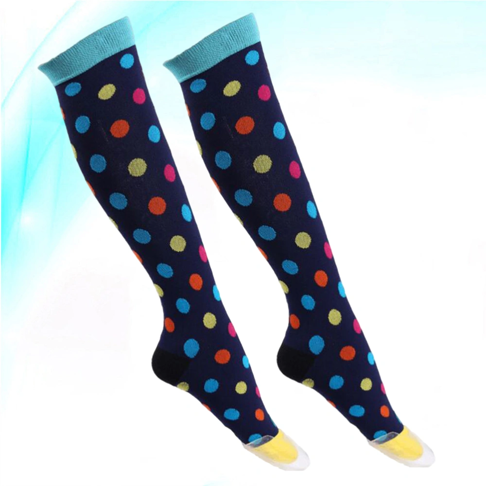 1 Pair Compression Socks Comfortable Breathable Solid Socks Unisex Fashion Casual Crew Socks Colorful Dot Pattern (Size- L/XL)