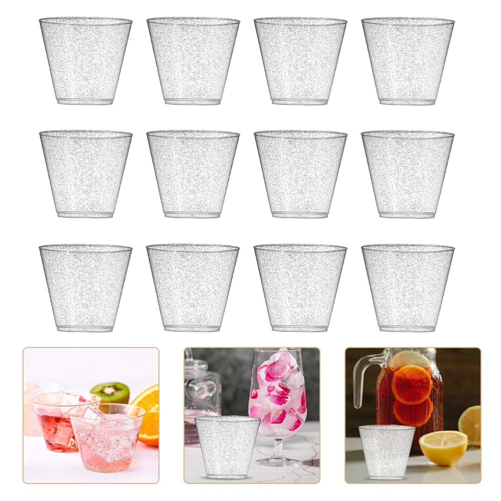 25Pcs Disposable Wine Cups Multi-function Dessert Cups Decorative Water Cups Party Accessory