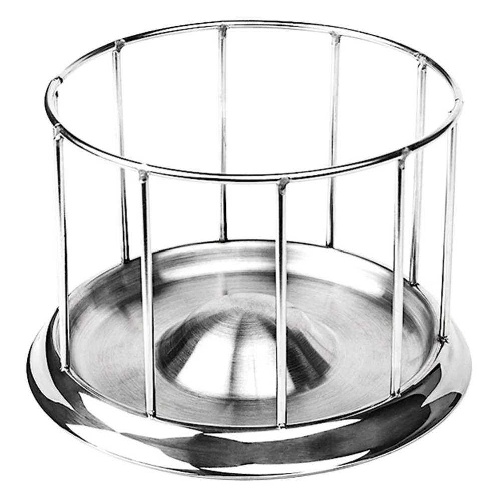 Tortoise Feeder Stainless Steel Reptile Feeding Bowl Round Railing Shape Feeder for Tortoise