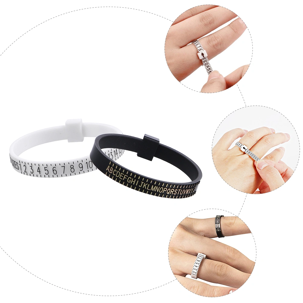 10Pcs Reusable Ring Sizer Measuring Gauges Finger Jewelry Measure Tools (US+UK)