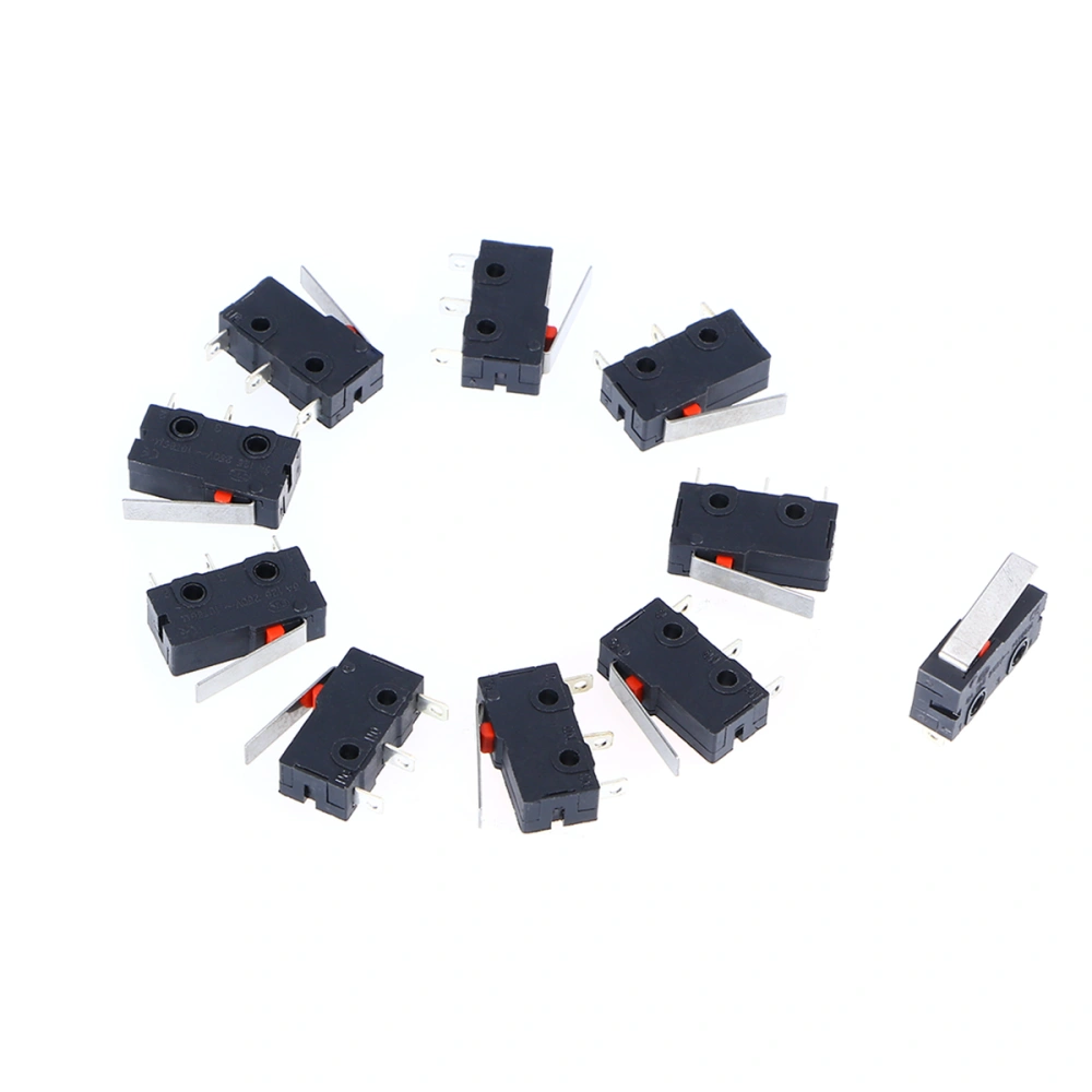 10pcs AC 125V 5 Amp SPDT 1NO 1NC Short Straight Hinge Lever Mini Micro Switch