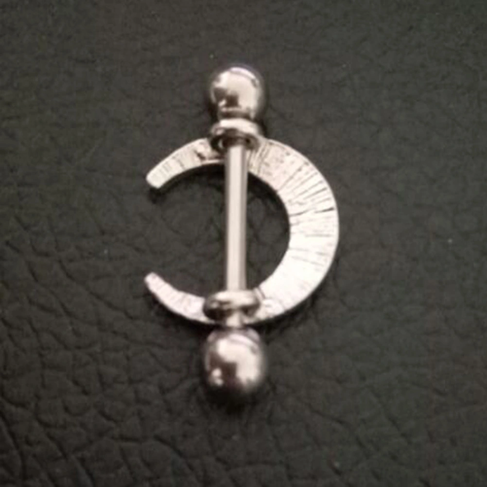 Stainless Steel Puncture Accessories Decorations Moon Shape Rings Piercing Jewelry for Women Girls