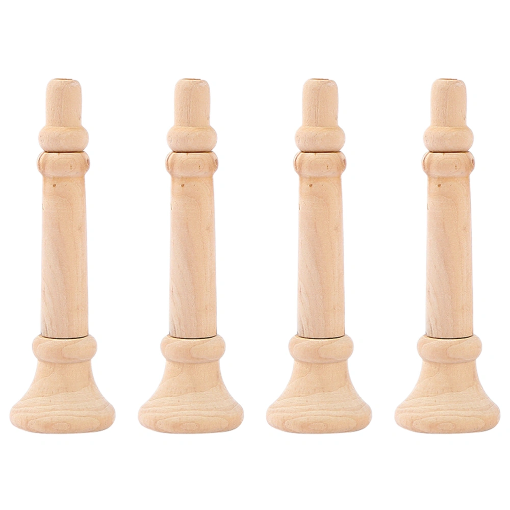 4Pcs DIY Wood Horns Hand Made Wooden Horn Toys Hand-painted Horn Crafts