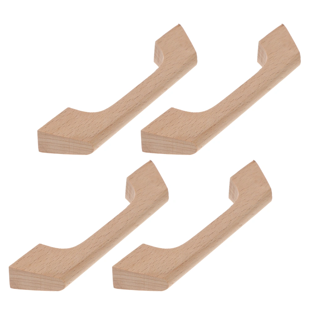 4pcs Decorative Furniture Pulls Wooden Handles Cupboard Decoration Pulls Handle