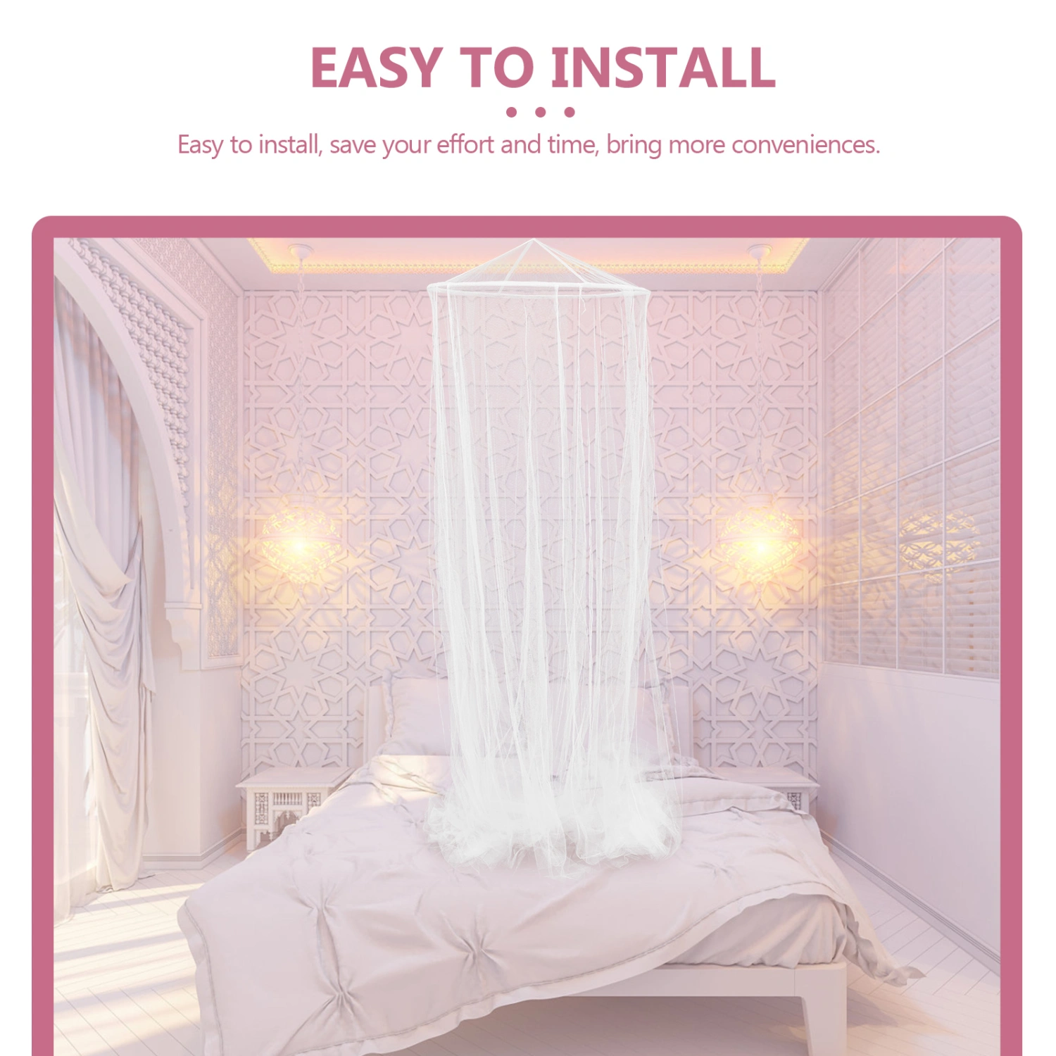 Mosquito Bed Net Netting Bed Canopy Circular Curtain Against Insects and Flies