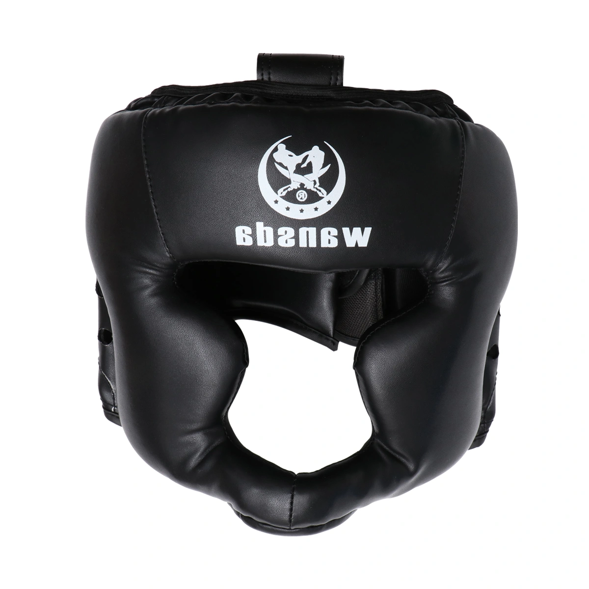 Closed Type Boxing Head Guard Sparring Helmet MMA Muay Thai Kickboxing Brace Head Protection (Black)