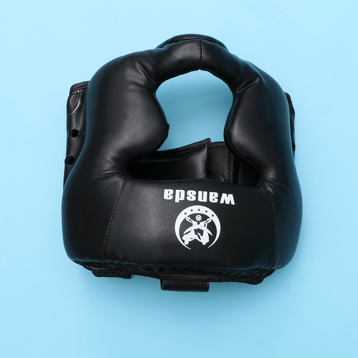 Closed Type Boxing Head Guard Sparring Helmet MMA Muay Thai Kickboxing Brace Head Protection (Black)