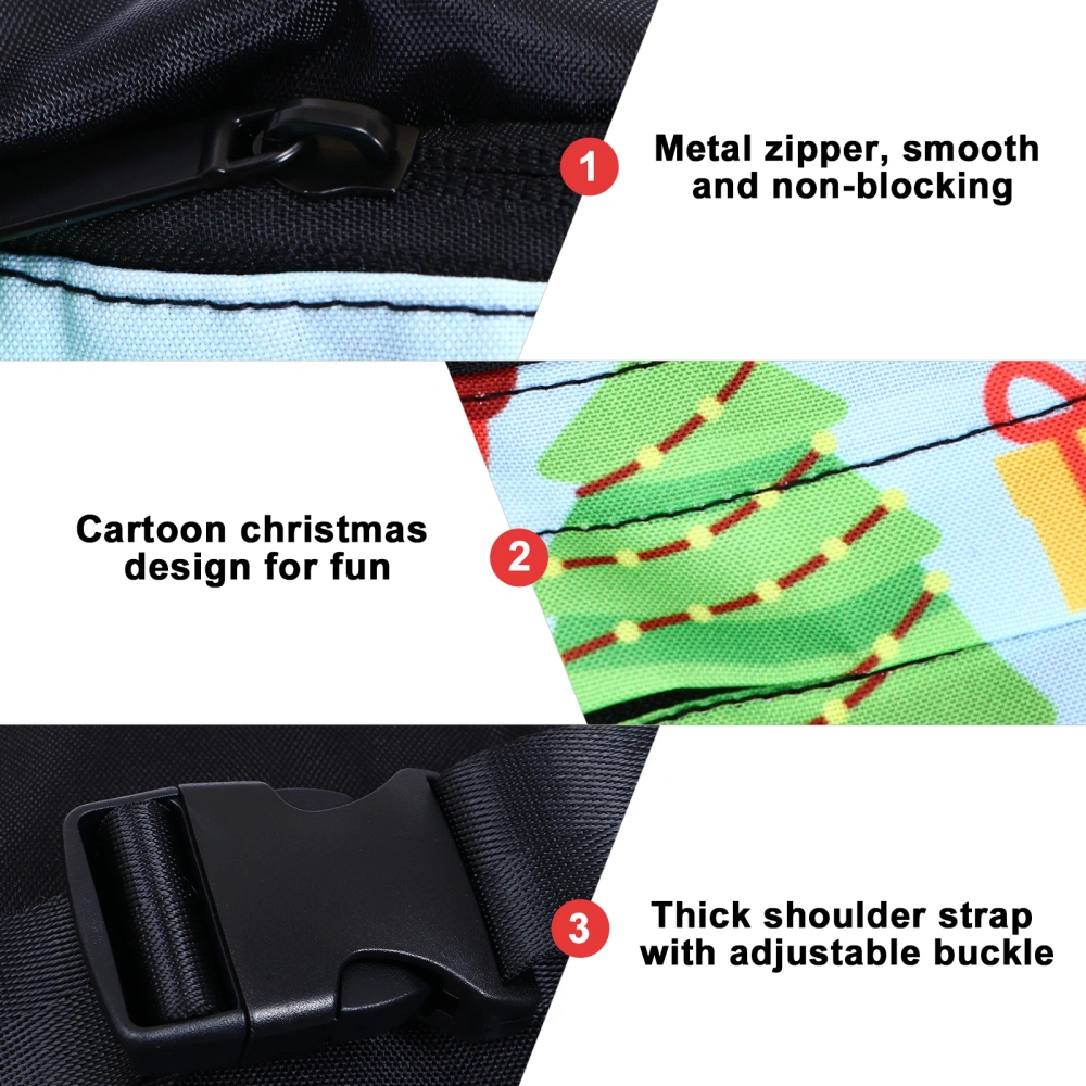 1 Pc Christmas Printed Shoulder Bag Fashionable Waist Bag Cartoon Bag Pouch