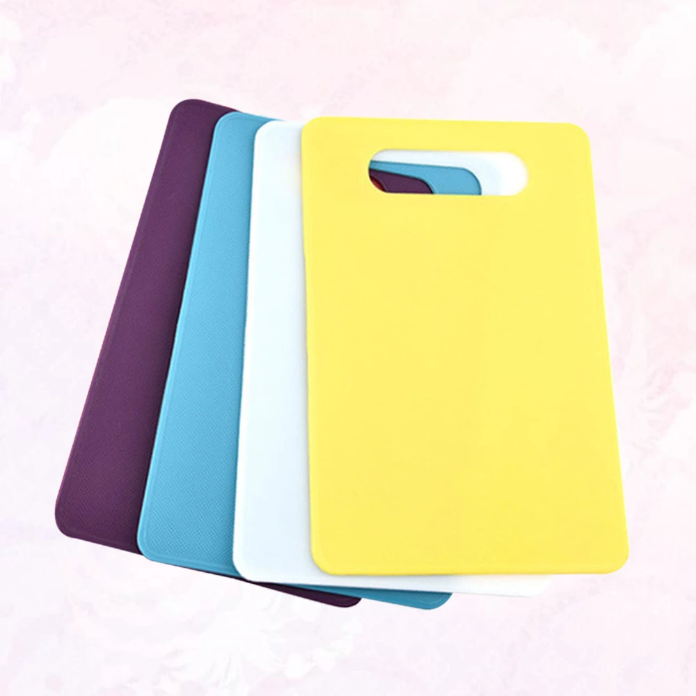 4pcs Plastic Cutting Boards Colorful Household Chopping Boards Hangable Kneading Board for Kitchen Home (Assorted Color)