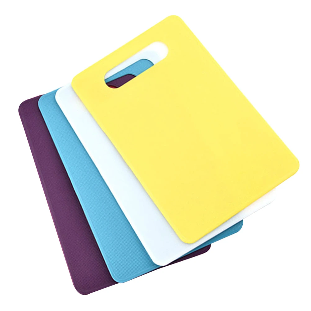 4pcs Plastic Cutting Boards Colorful Household Chopping Boards Hangable Kneading Board for Kitchen Home (Assorted Color)