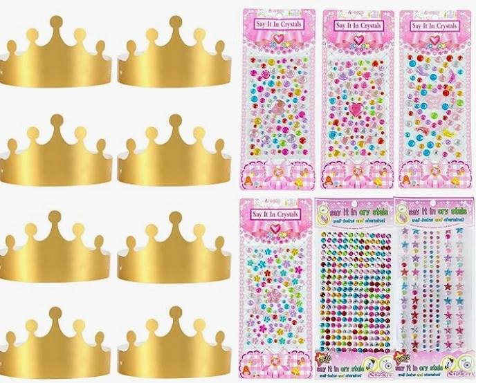 12 Pcs Crown Hats Birthday Party Hats Birthday Crown Birthday Party Accessories With Stickers