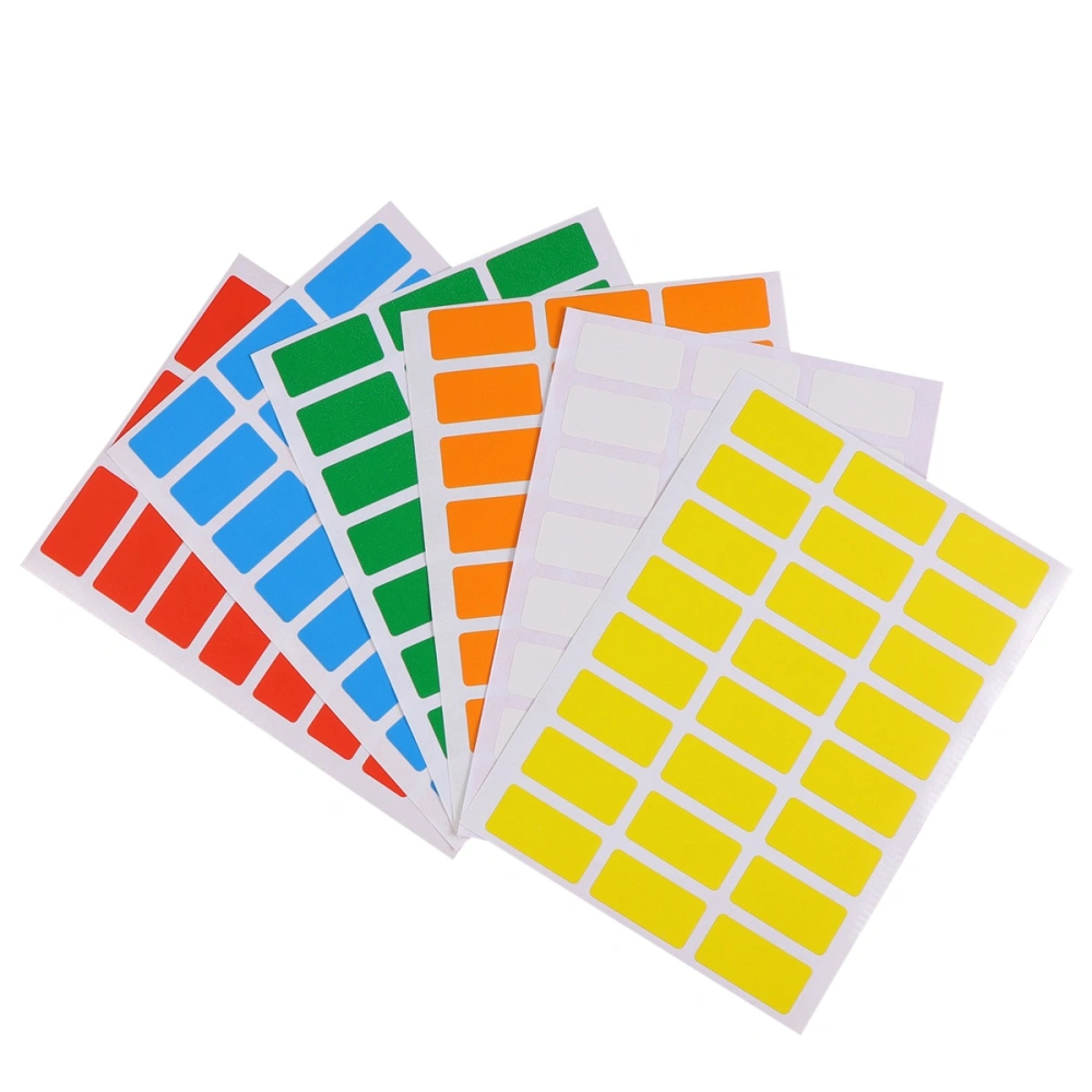 6pcs Rectangular Color Coding Stickers Self-adhesive Label Name Tags (1728)