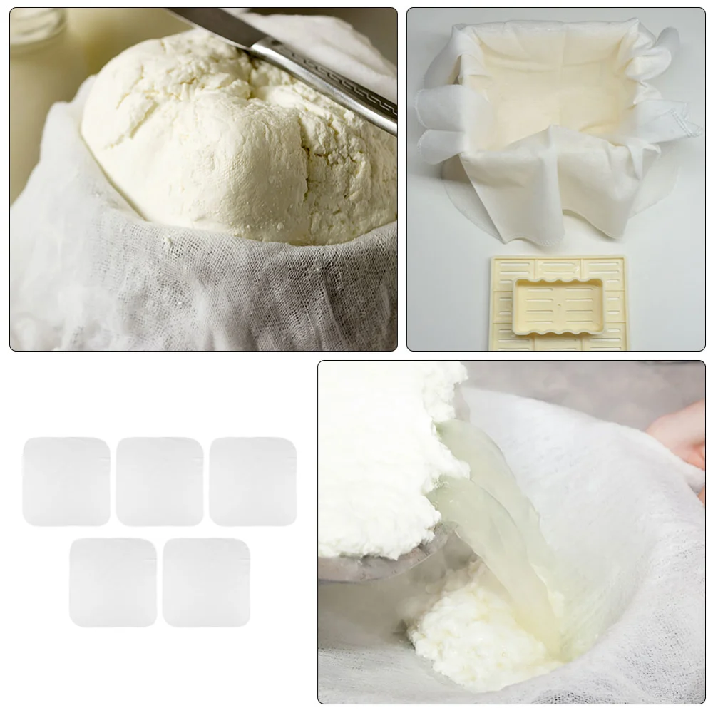 5pcs Practical Tofu Making Filter Cloth Tools Cotton Gauze Tofu Filtration Tools