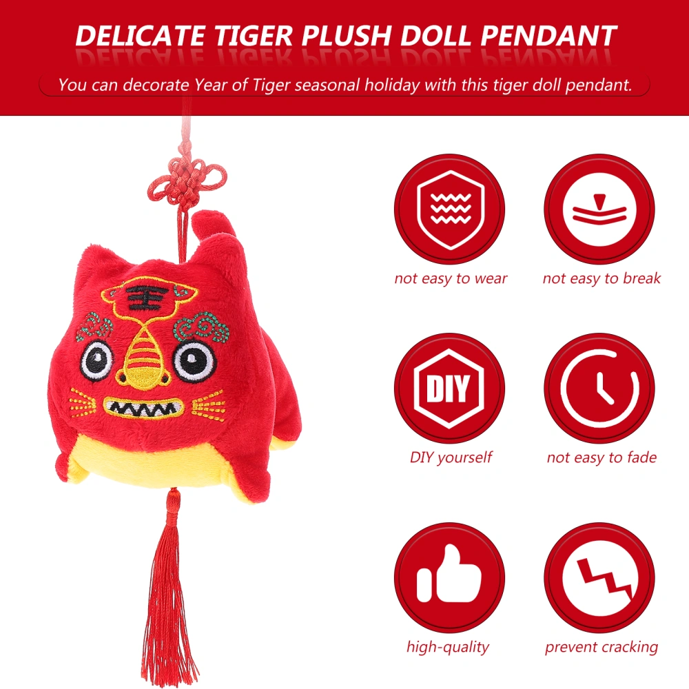 1Pc Year of The Tiger Decor Plush Tiger Mascot Pendant New Year Adornment