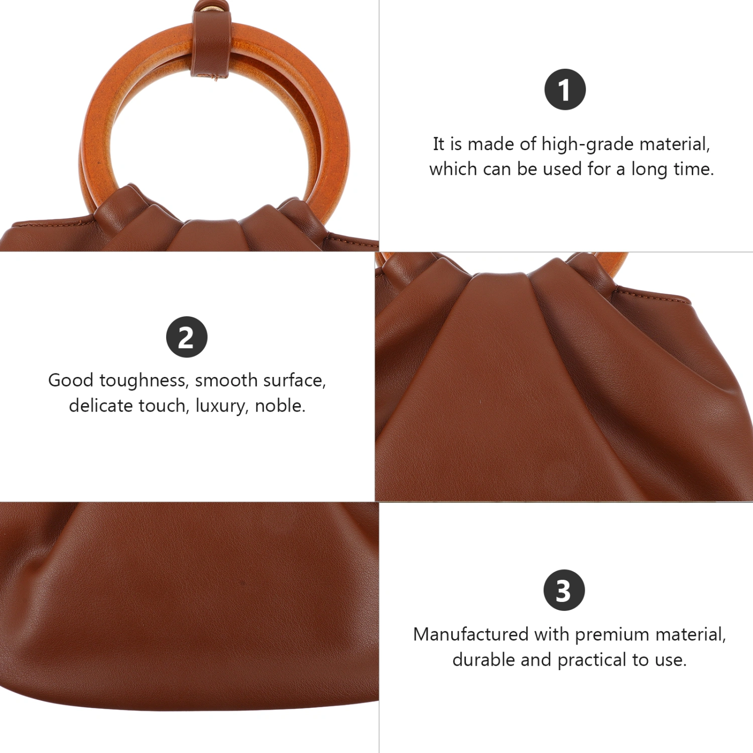 1pc Pleated Bag Single Shoulder Bag Shopping Bag with Adjustable Shoulder Strap