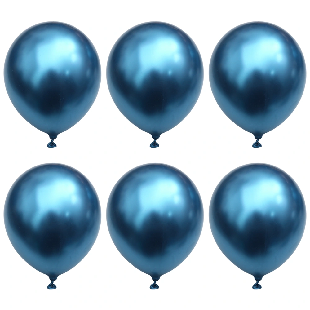 50pcs 12inch Latex Metallic Balloons Thicken Decoration Balloons Party Supplies for Birthday Wedding Baby Shower Gathering Festival Blue