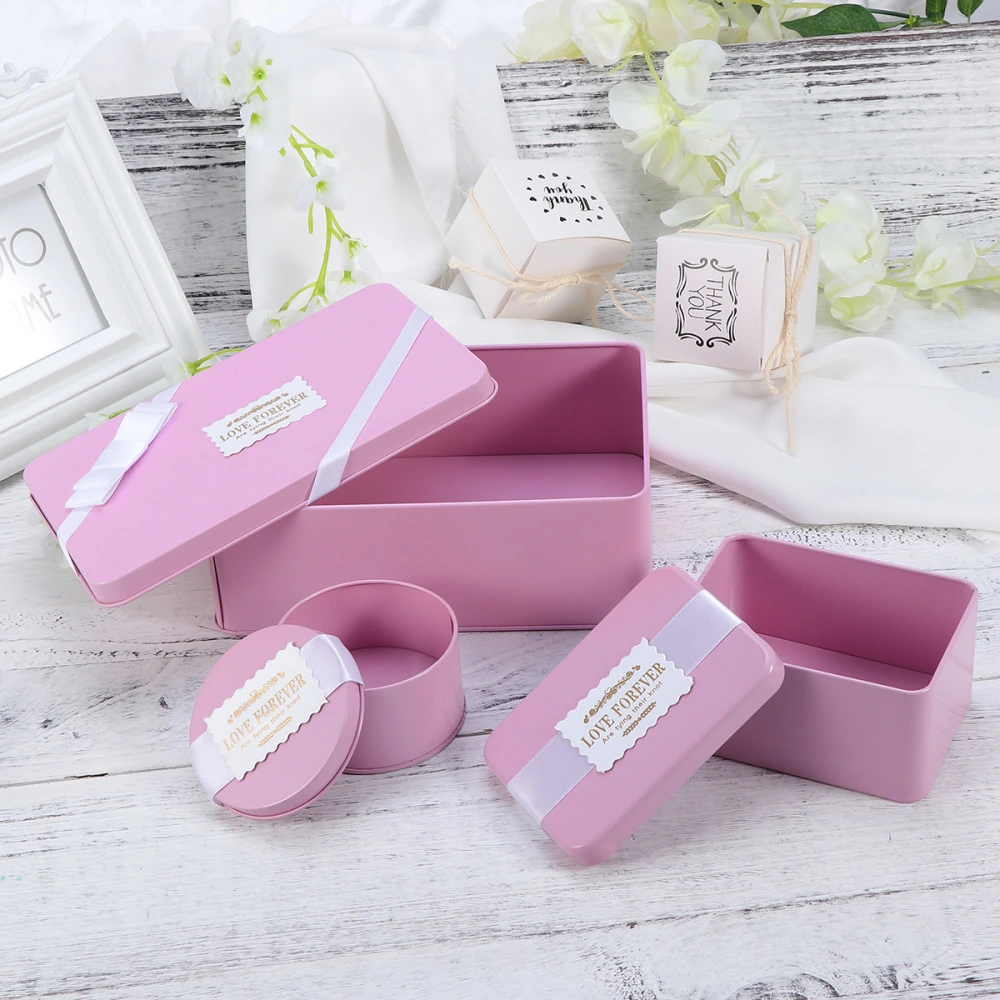 Wedding Candy Box Party Favor Creative Cookie Box Suger Gift Box (Pink Gift Box Suit)