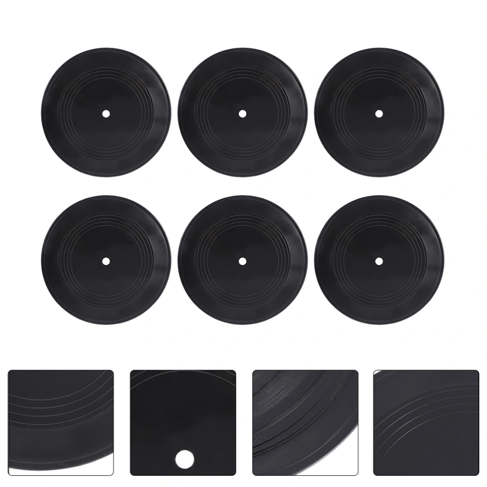 6pcs Vintage Vinyl Records Retro Style Vinyl Wall Decorative Ornaments for Bar