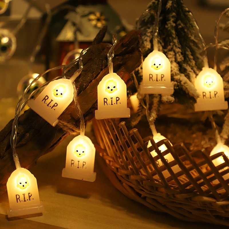 1 Set of Halloween String Light Tombstone Light String Pendant Halloween Party String Light Decoration