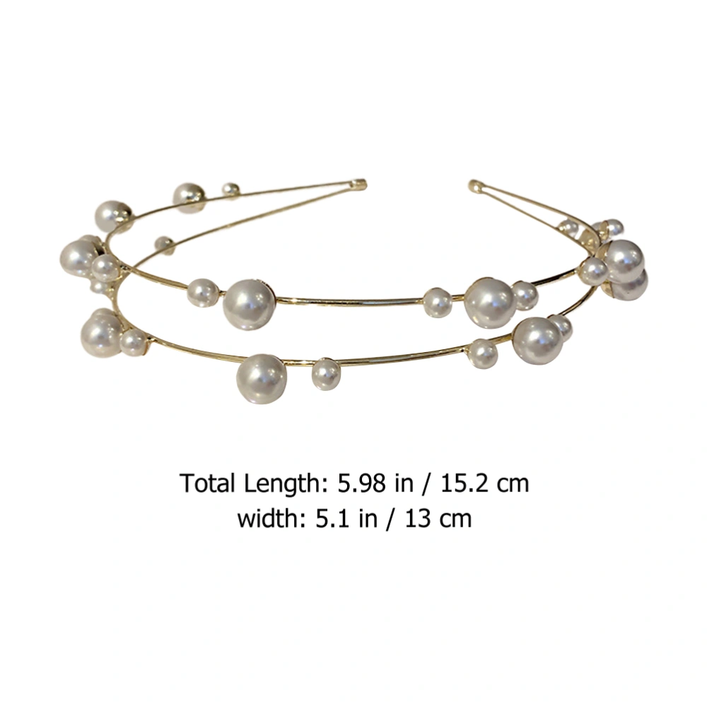 Beautiful Girl Pearl Design Hairband Girl Headdress Delicate Zinc Alloy Hairband