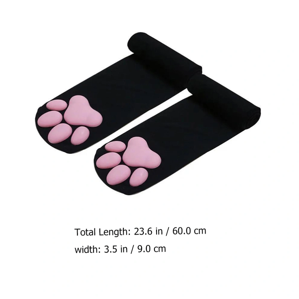 1 Pair of Cat Paw Pad Socks Three-dimensional Cat Claw Stockings Woman Stockings