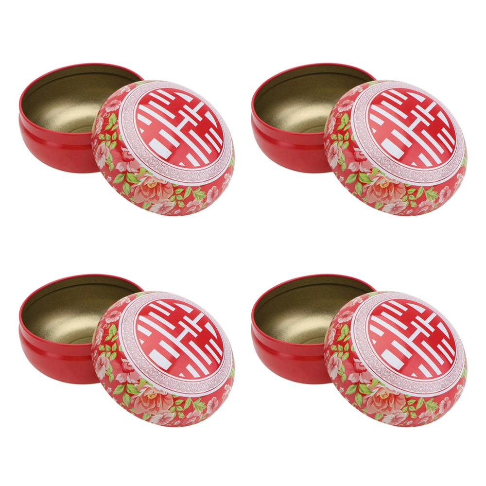 4pcs Classic Chinese Style Round Candy Box Wedding Candy Box for Wedding