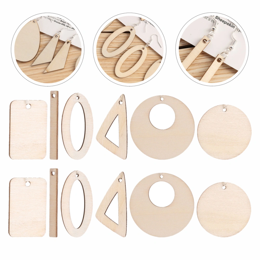 60pcs Creative Wood Blanks Charms Earring Base Pendant DIY Jewelry Making Kit