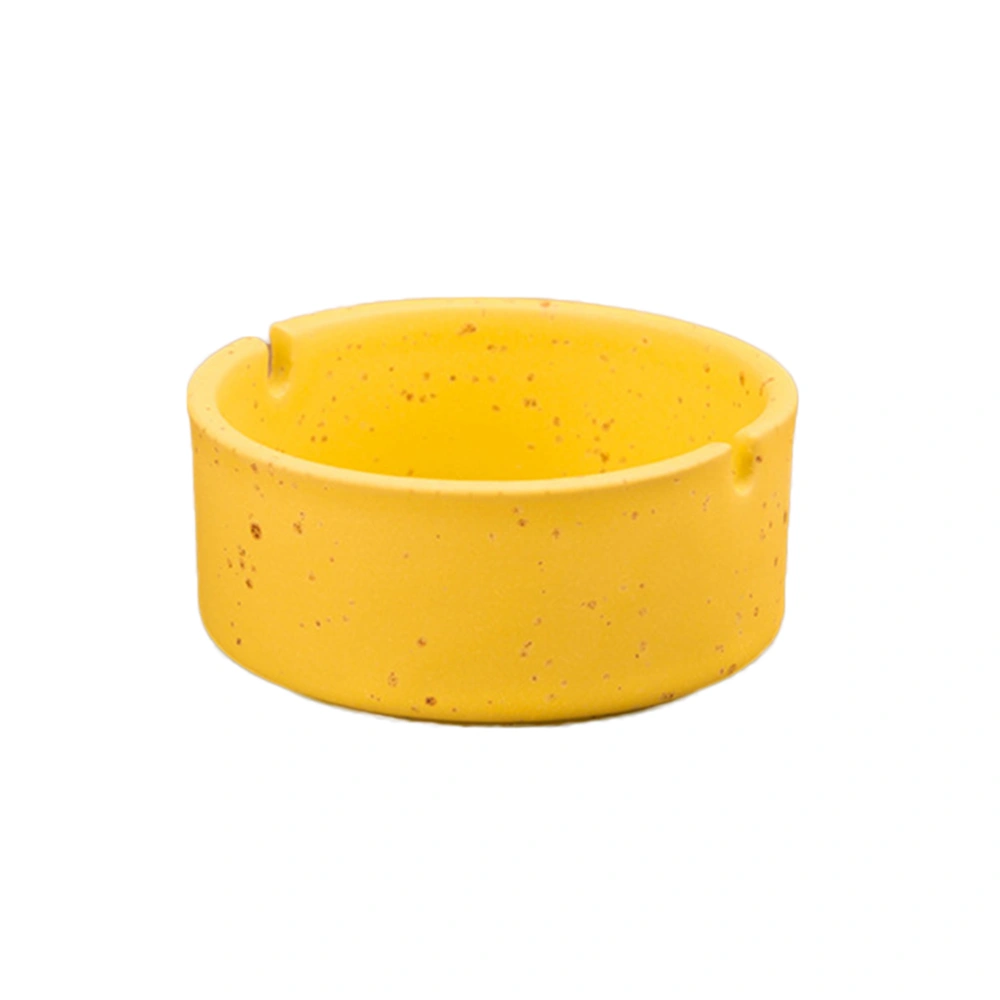 Retro Unique Shape Ashtray Creative Ceramics Ashtray Cigarette Smoking Ash Tray Storage Container for Living Room Home (Yellow)