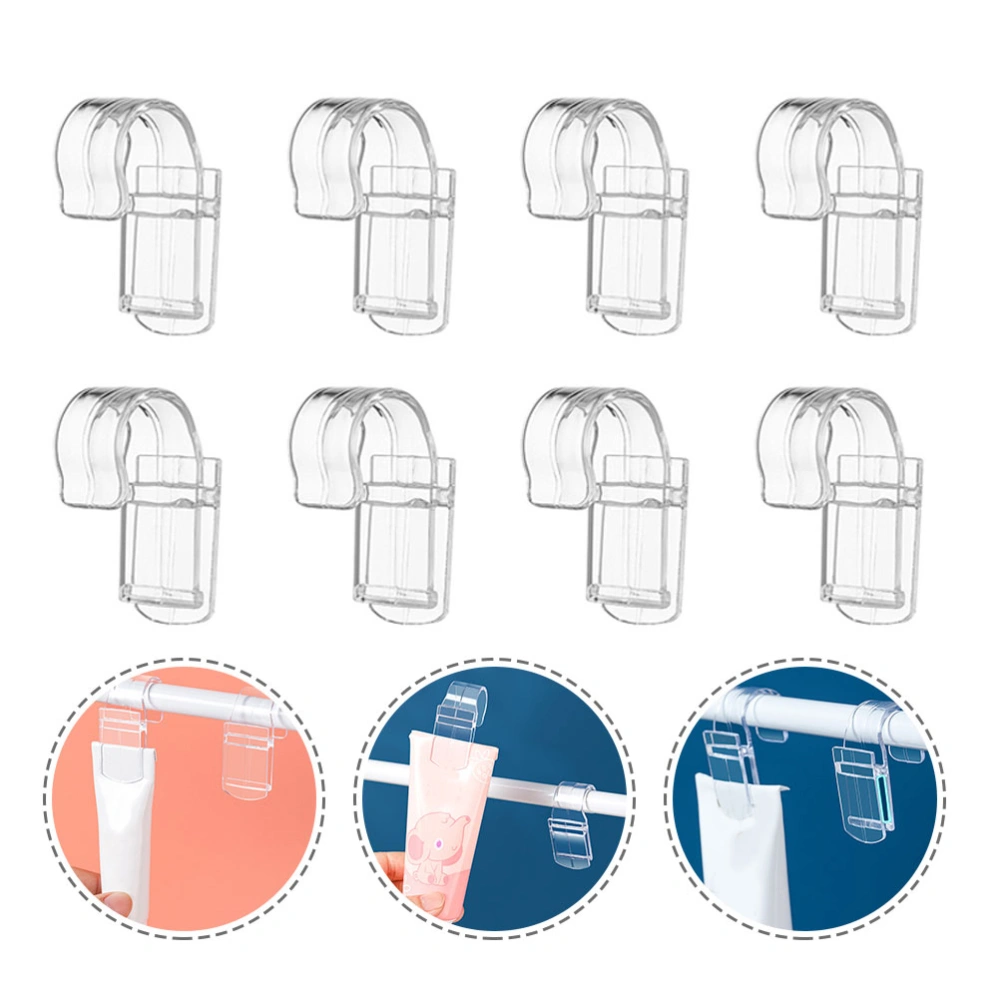 12pcs Transparent Hanging Clips Plastic Laundry Clip Hooks for Bathroom