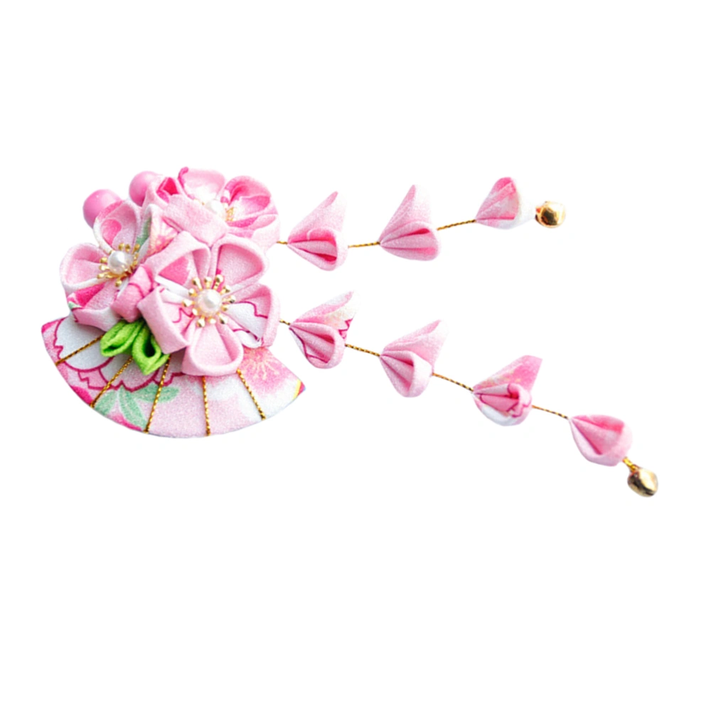 Girls Kimono Flower Hair Clip Japanese Hairpin with Tassel Women Hair Ornament