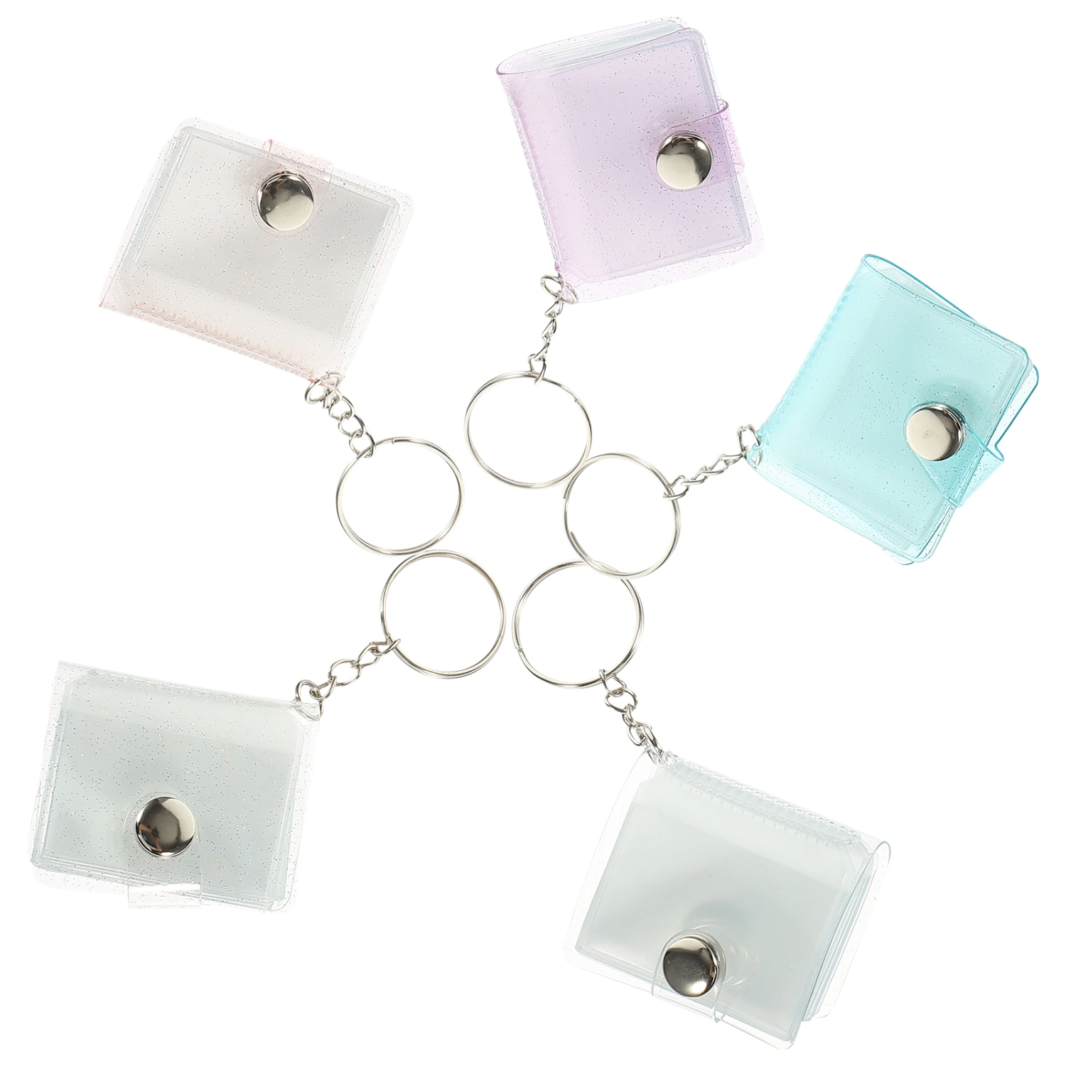 5pcs Plastic Keychain Gift Photo Keychain Plastic Keyring Key Holder Photo Holder Key Chain