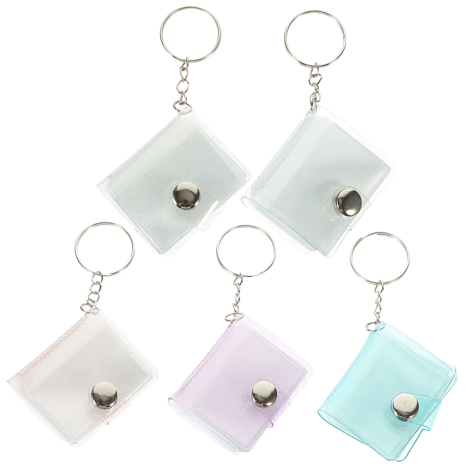 5pcs Plastic Keychain Gift Photo Keychain Plastic Keyring Key Holder Photo Holder Key Chain