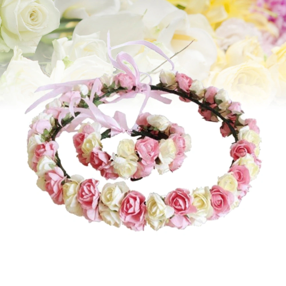 Flower Headdress Bracelet Adjustable Decor Headdress for Travel Performance Wedding Holiday