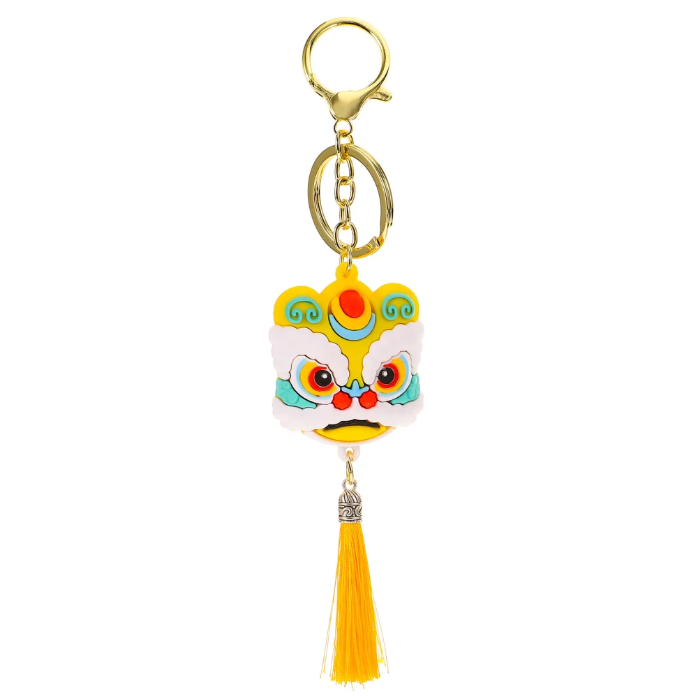 1pc Cartoon Lion Head Pendant Animal Toy Backpack Key Ring Hanging Ornament