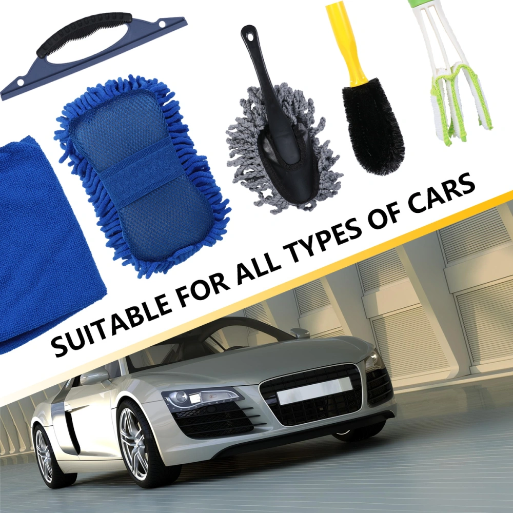 1 Set/7pcs Car Cleaning Gadget Car Cleaning Supplies Car Cleaning Tool Kit