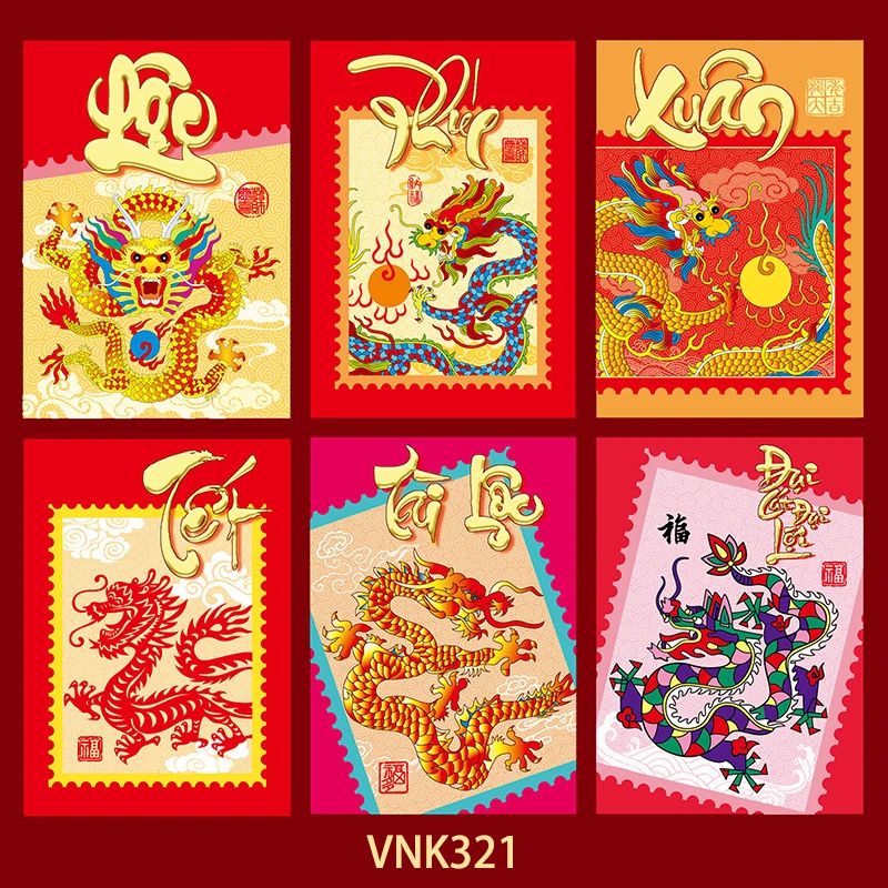 30Pcs Red Envelopes The Year of Dragon Luck Money Envelopes Chinese New Year Red Envelopes