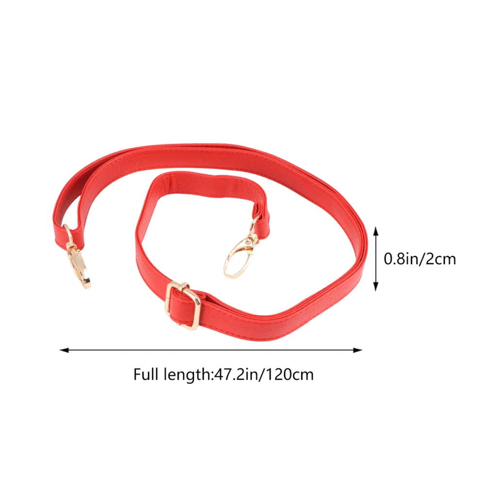 Women Bag Strap Faux Leather Bag Accessories High-end Single Shoulder Long Bag Strap Diagonal Cross Belt (Red)