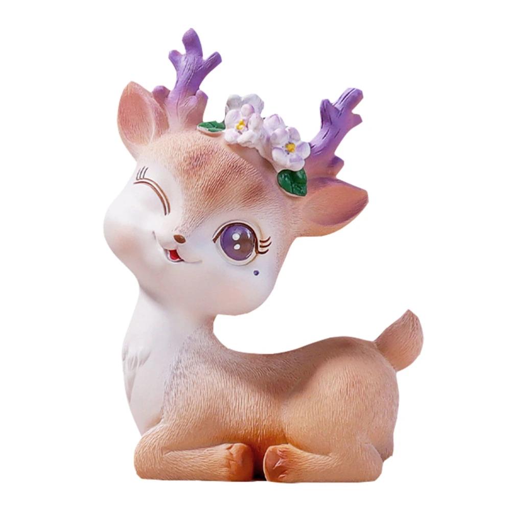 1pc Cartoon Resin Deer Decor Birthday Desktop Ornament Baking Dessert Decor