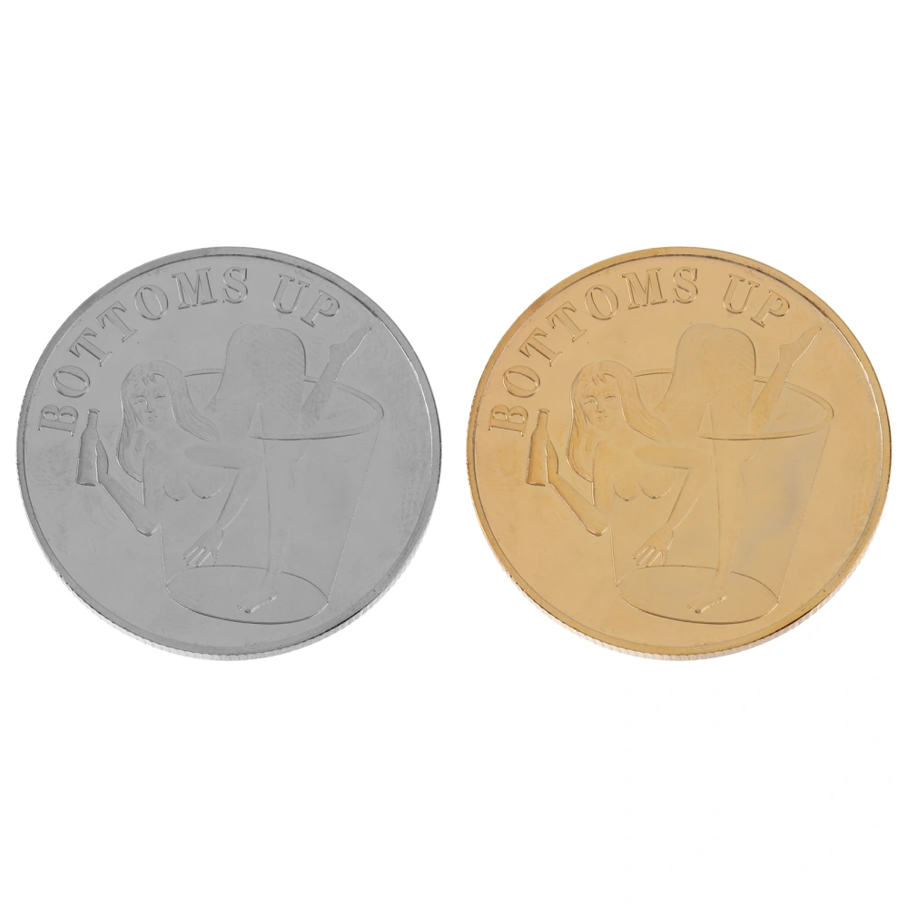 2PCS Delicate Russian Sexy Girl Coin Gold Silver Plated Commemorative Coin