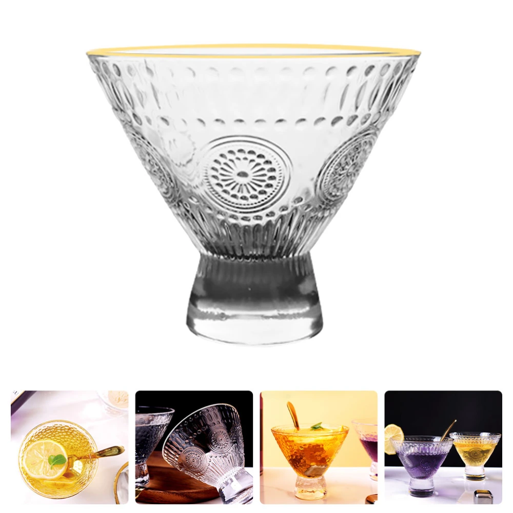 1PC Creative Fruit Juice Glass Cup Pudding Ice Cream Cup Golden Dessert Cup