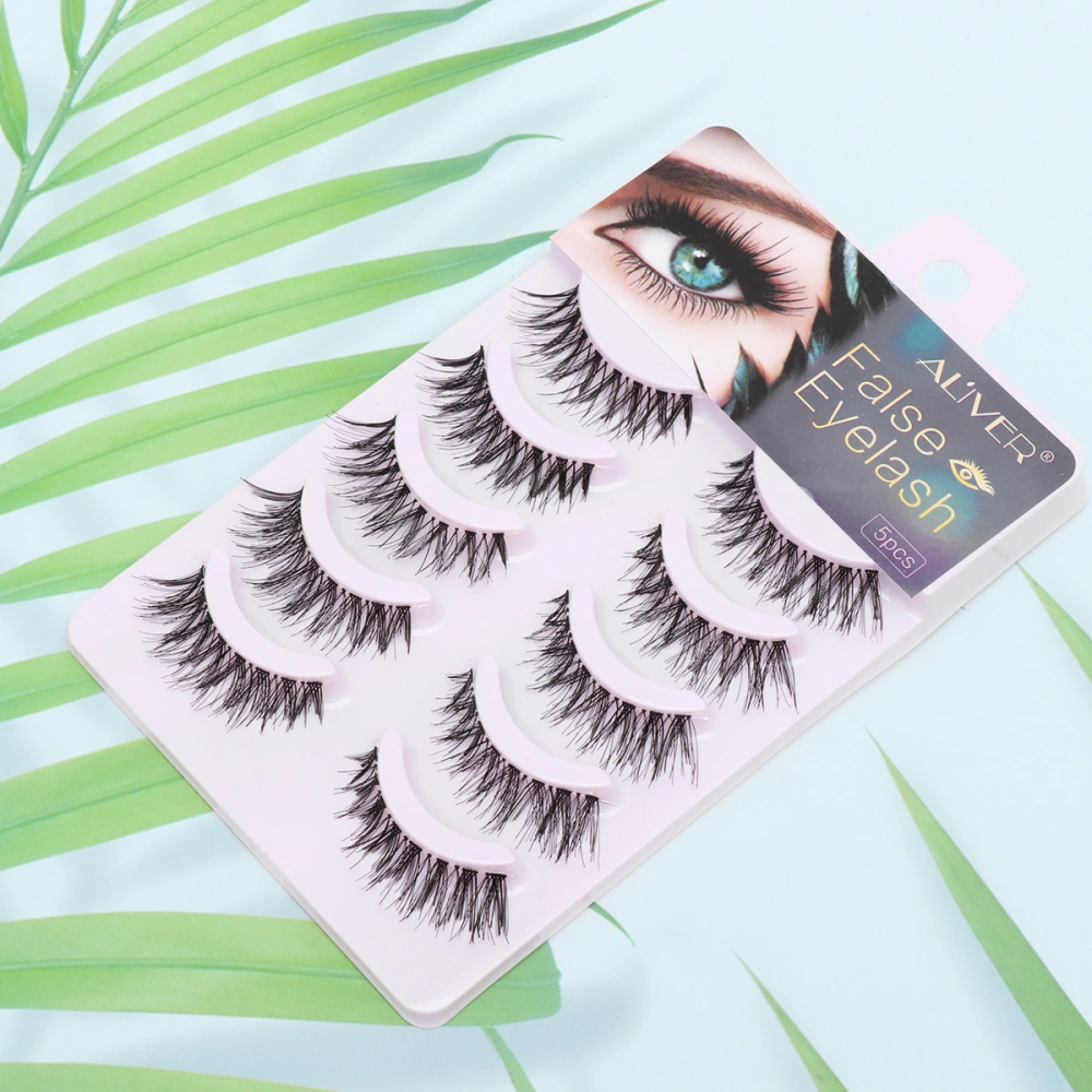 5 Pair Thicking Natural False Eyelashes Handmade Eyelashes Makeup Accessories for Woman