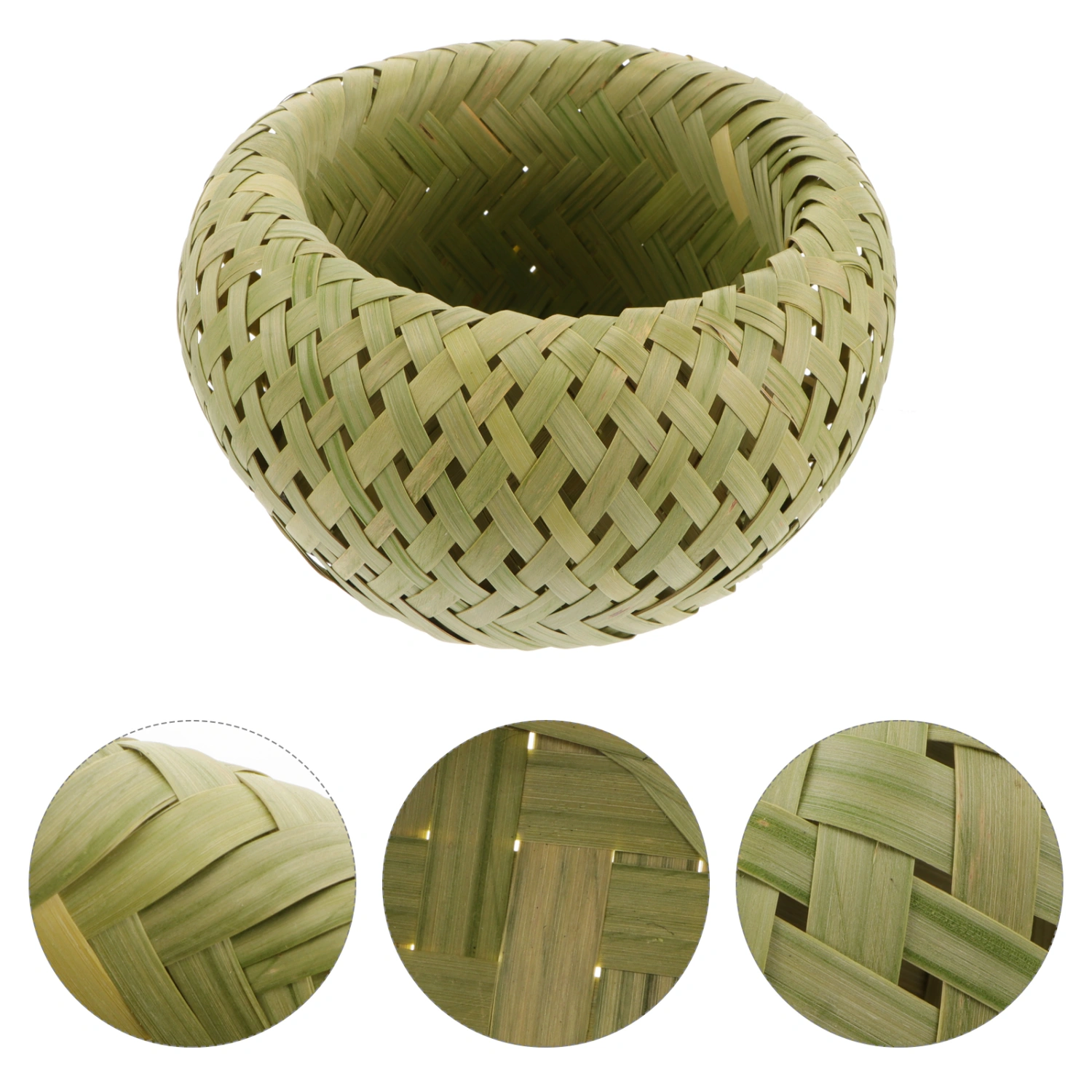 1pc Nest Style Bamboo Storage Basket Fruit Basket Picnic Basket (Small)