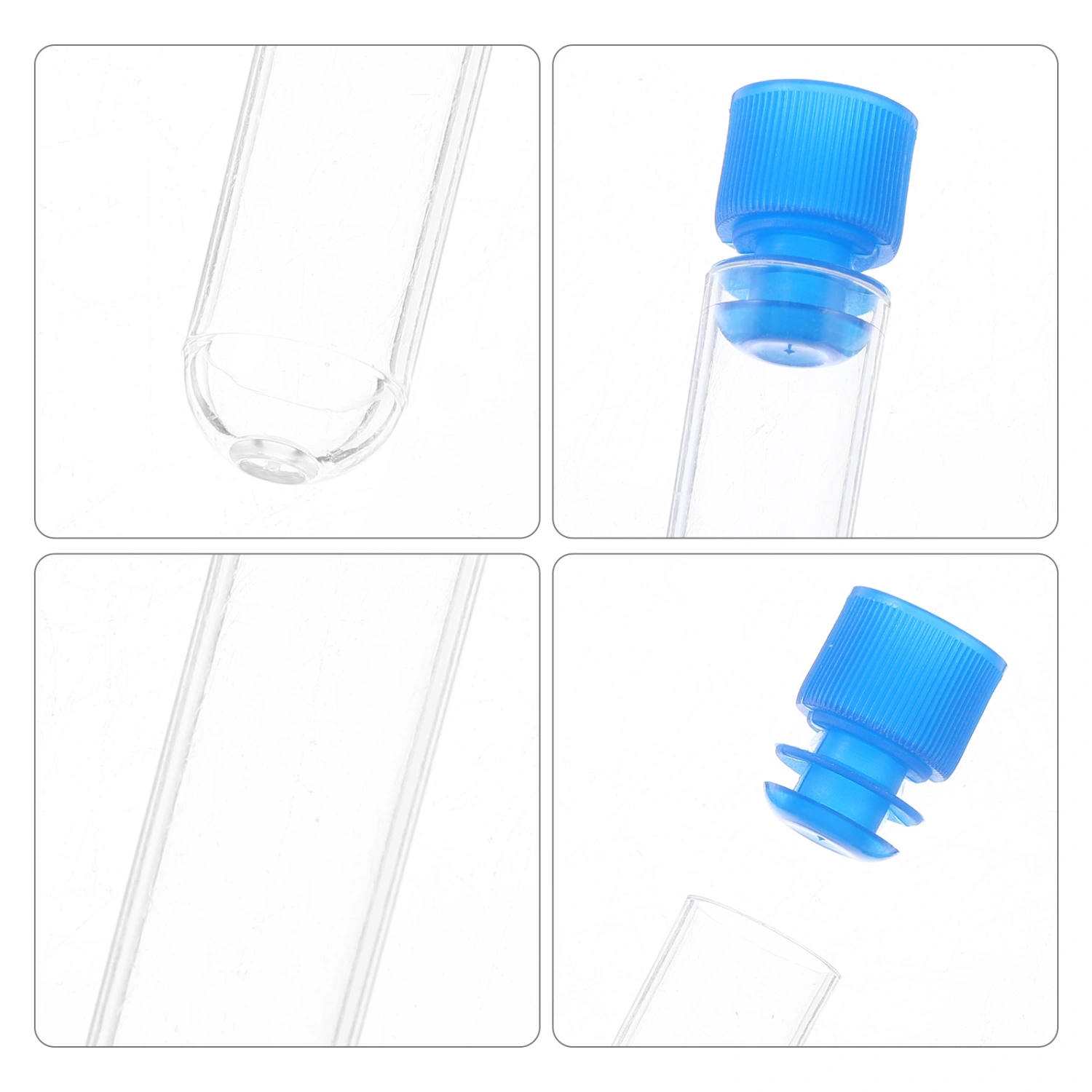 50pcs Test Tubes Test Vials Storage Containers Clear Tube for Sample Testing