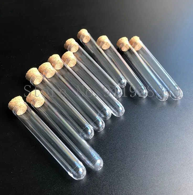 50pcs Test Tubes Test Vials Storage Containers Clear Tube for Sample Testing