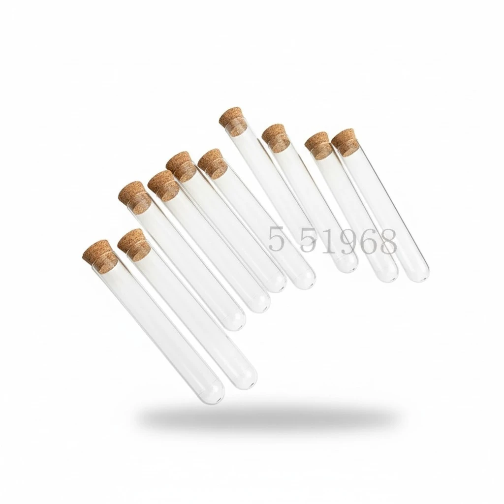 50pcs Test Tubes Test Vials Storage Containers Clear Tube for Sample Testing