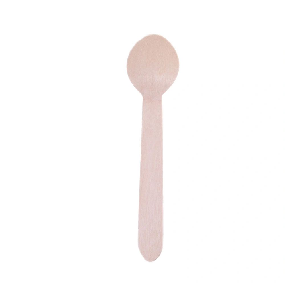 100 Pcs 160mm Disposable Wooden Spoons Natural Eco-friendly Biodegradable Wood Scoop Kitchen Utensils