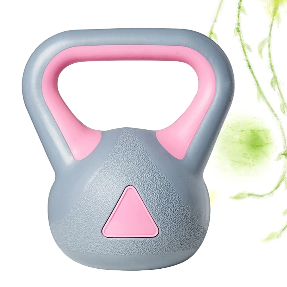 1Pc 4KG Kettle-bell Gym Dedicated Fixed Kettlebells Women's Fitness Training Arm Muscle Kettlebells Exercise Fitness (Gray Pink)