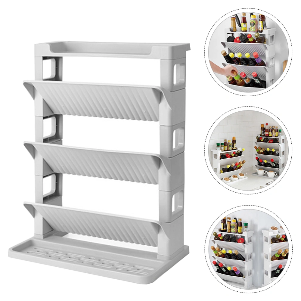 1Pc Spice Rack Three Layers Seasoning Storage Rack Kitchen Supplies Organizer