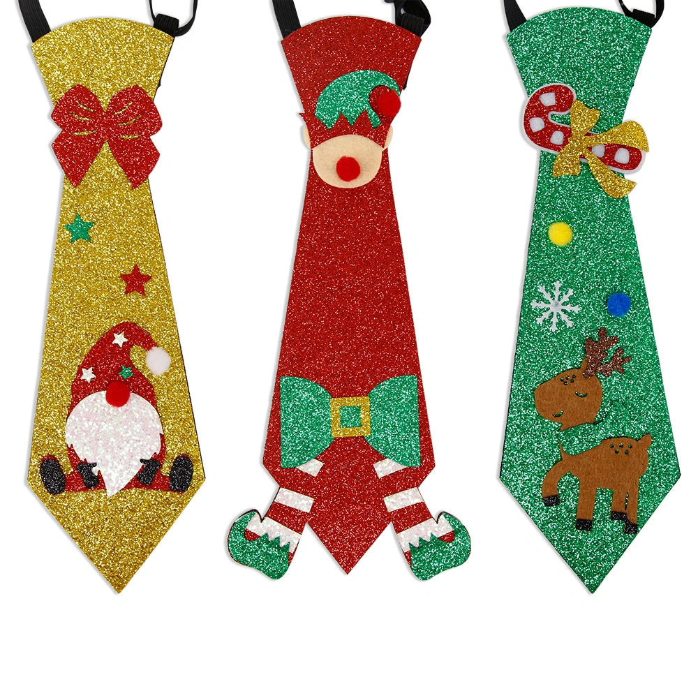 3pcs Christmas Ties Holiday Printed Neckties Festive Neckties Christmas Costume Supplies