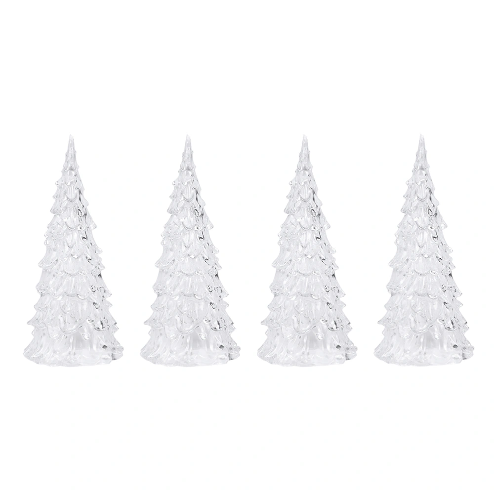 4pcs Creative Christmas Tree Ornament Night Lights Decorations LED Lamps (White)